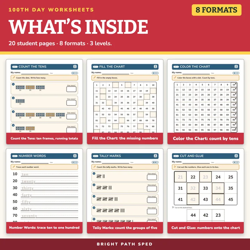 100th Day of School Worksheets, image 2 of 4