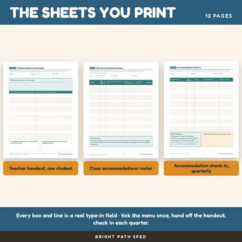 504 Accommodations Checklist Editable, image 3 of 4