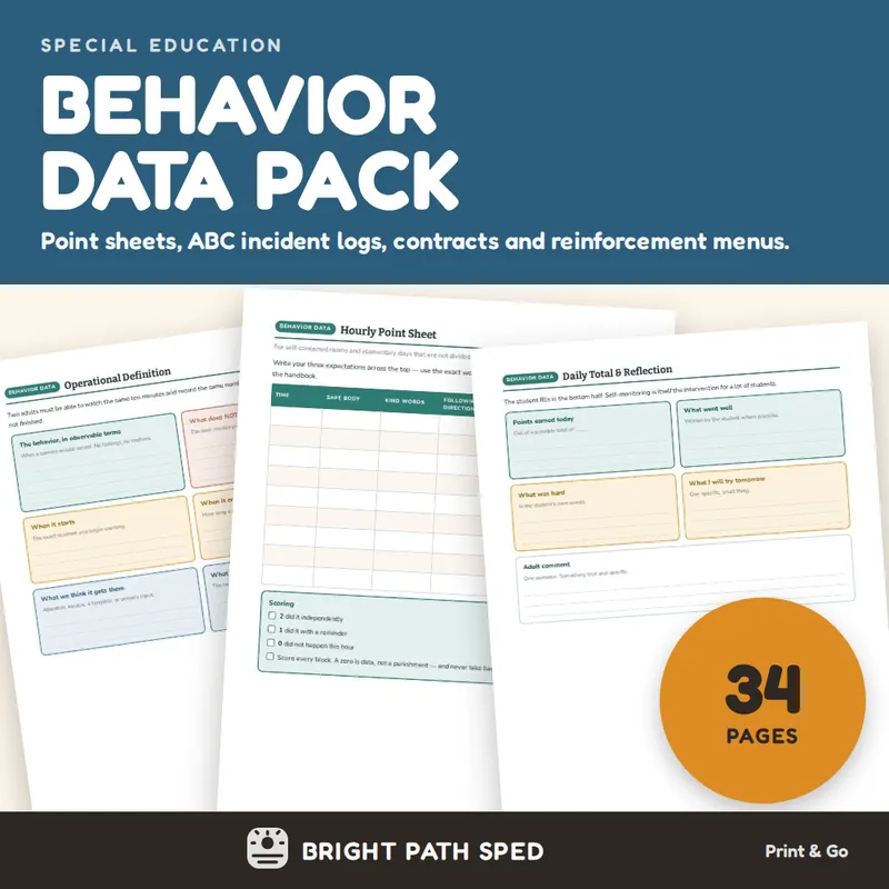 ABC Data Collection Sheets and Behavior Point Sheets, image 1 of 4