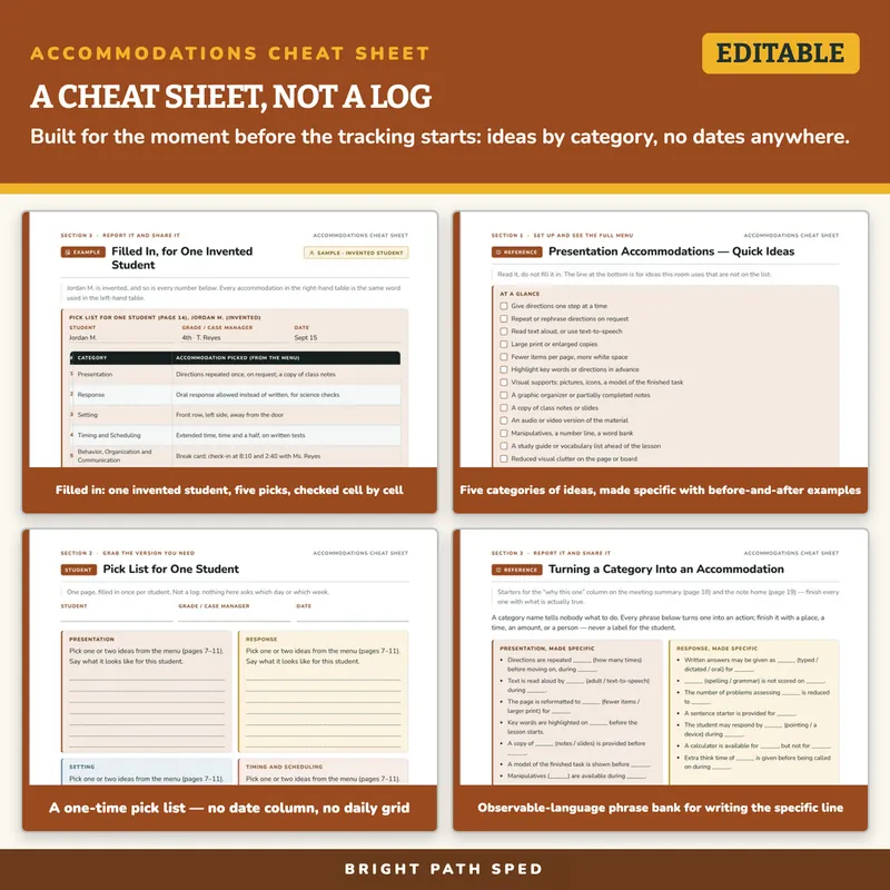 Accommodations Cheat Sheet, image 3 of 4