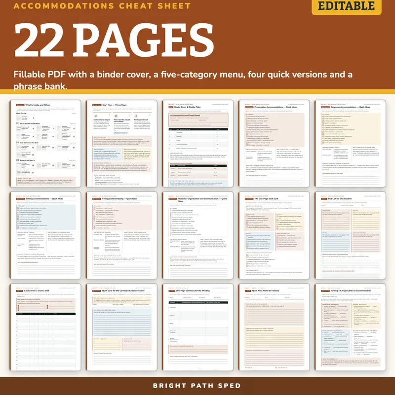 Accommodations Cheat Sheet, image 4 of 4