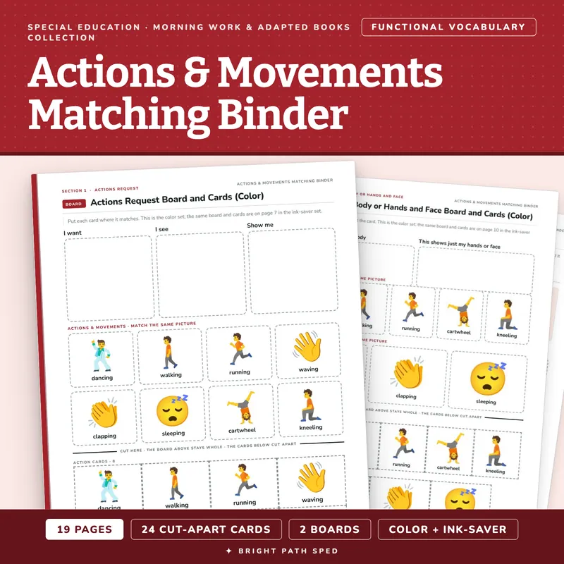 Actions & Movements Matching Binder, image 1 of 4