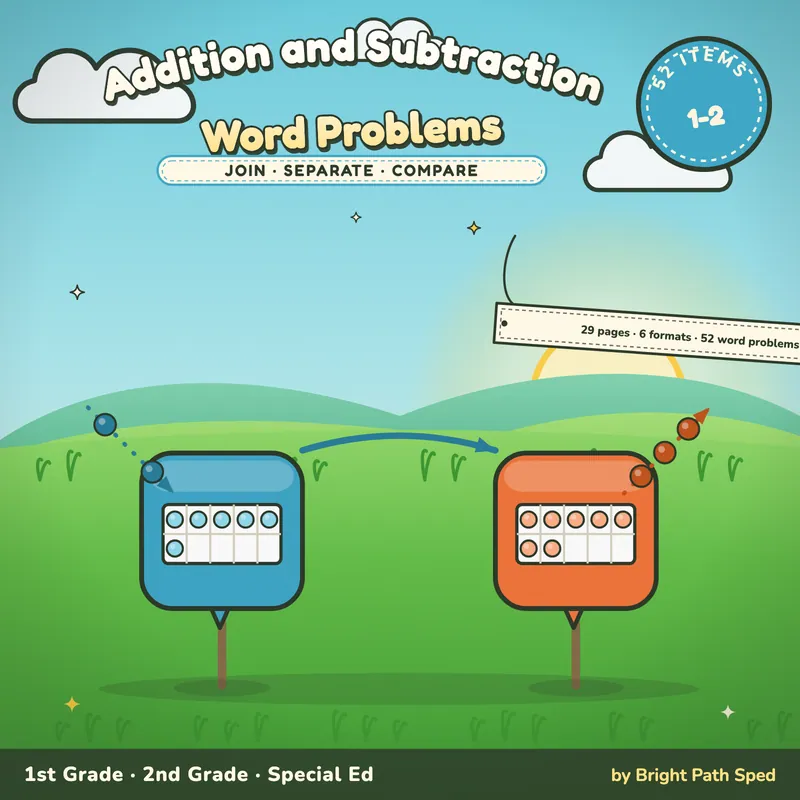 Addition and Subtraction Word Problems Within 20 Worksheets, image 1 of 4