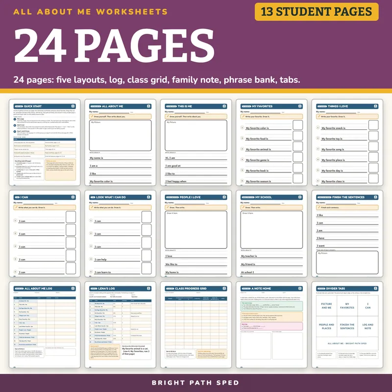 All About Me Worksheets, image 4 of 4