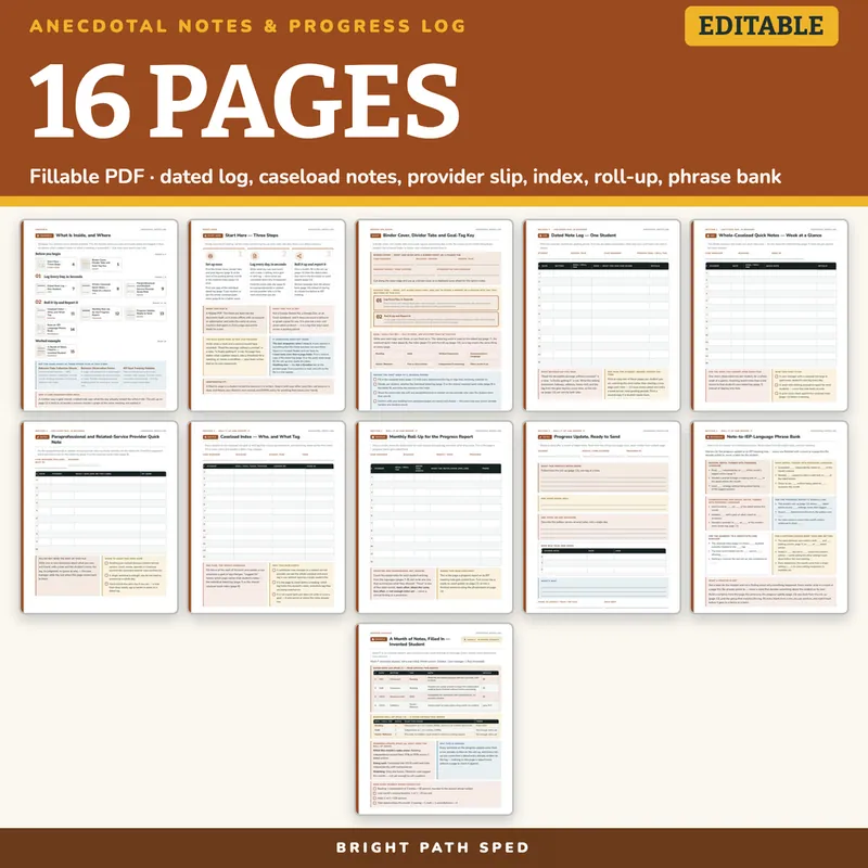 Anecdotal Notes and IEP Progress Log Editable, image 4 of 4