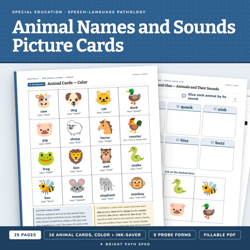 Animal Names and Sounds Picture Cards, image 1 of 4