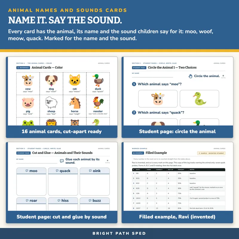 Animal Names and Sounds Picture Cards, image 3 of 4