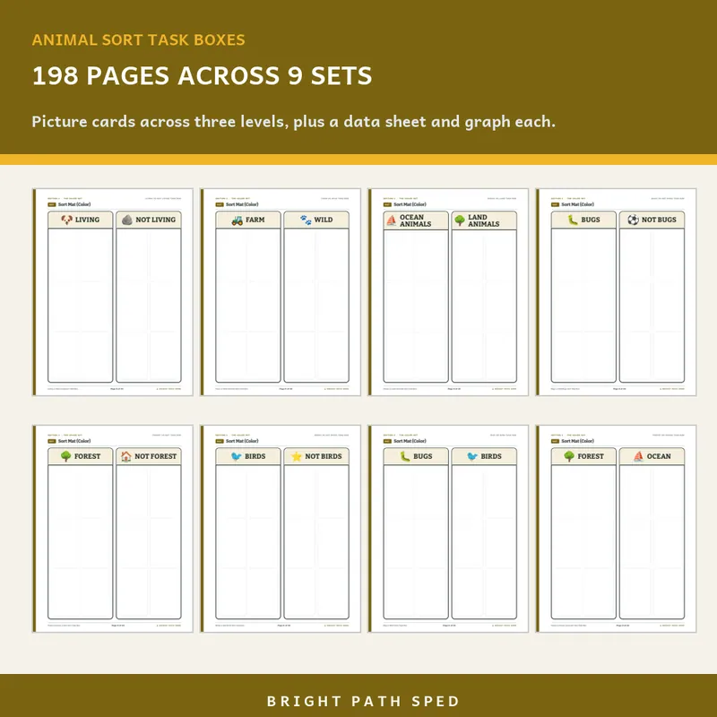 Animal Sort Task Box Bundle, image 3 of 3