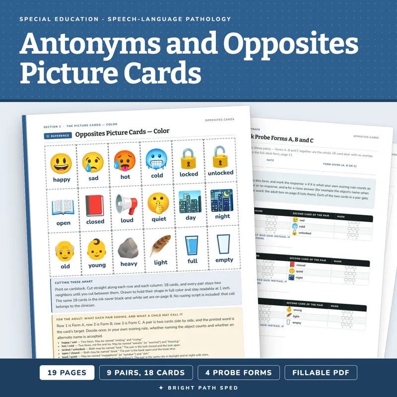 Antonyms and Opposites Picture Cards, image 1 of 4