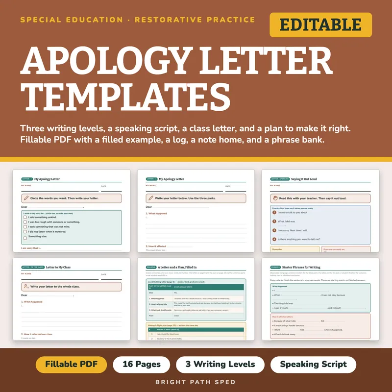 Apology Letter Template Editable, image 1 of 4