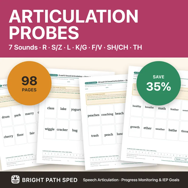 Articulation Progress Monitoring Probes Bundle, image 1 of 3
