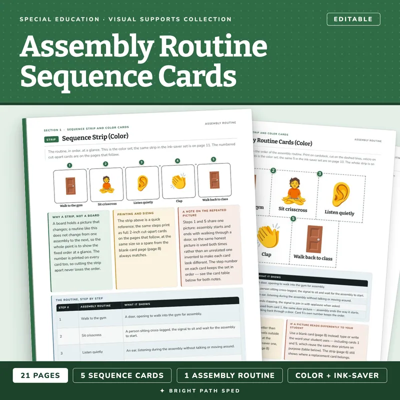 Assembly Routine Visual Schedule Cards, image 1 of 4