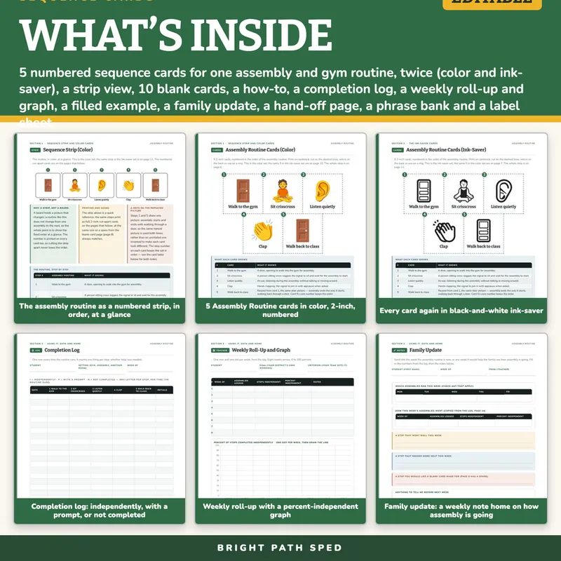 Assembly Routine Visual Schedule Cards, image 2 of 4