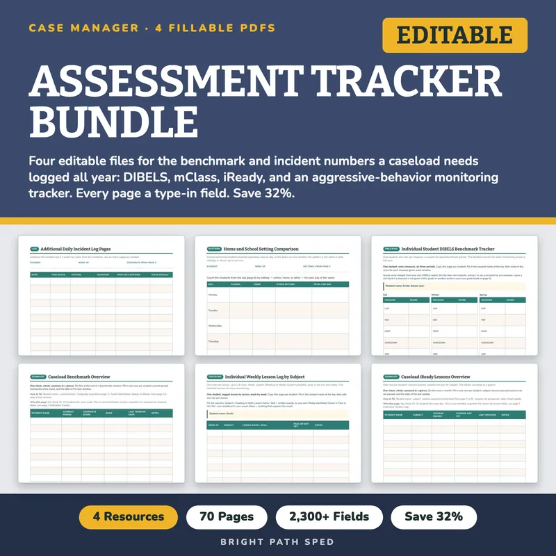 Assessment Tracker Bundle, for Use With DIBELS, mClass & iReady, image 1 of 3