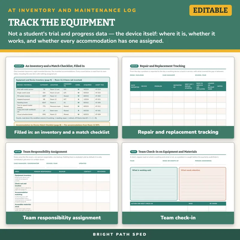 Assistive Technology Inventory and Maintenance Log Editable, image 3 of 4