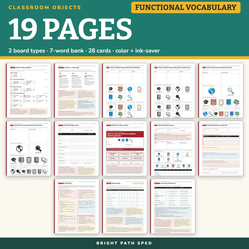 Back-to-School Classroom Objects Matching Binder, image 4 of 4