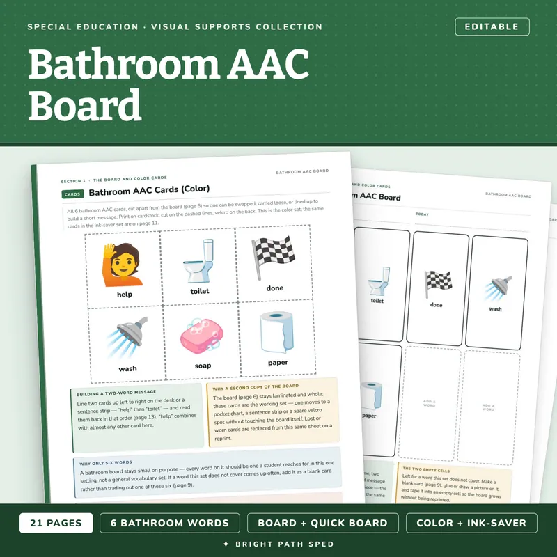 Bathroom AAC Communication Board, image 1 of 4