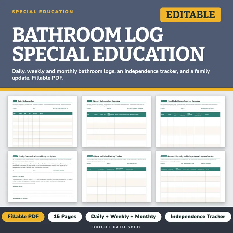 Bathroom Log Special Education, image 1 of 4