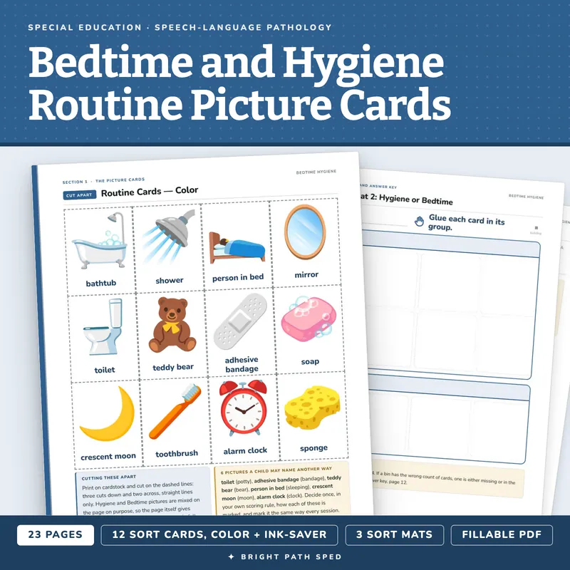 Bedtime and Hygiene Routine Picture Cards, image 1 of 4