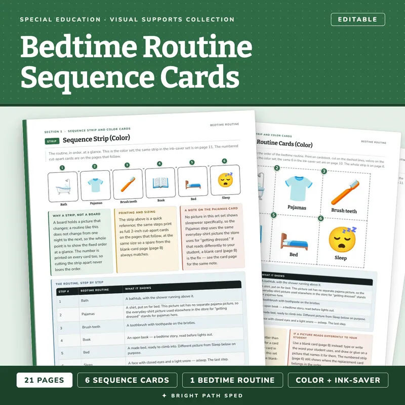 Bedtime Routine Visual Schedule Cards, image 1 of 4