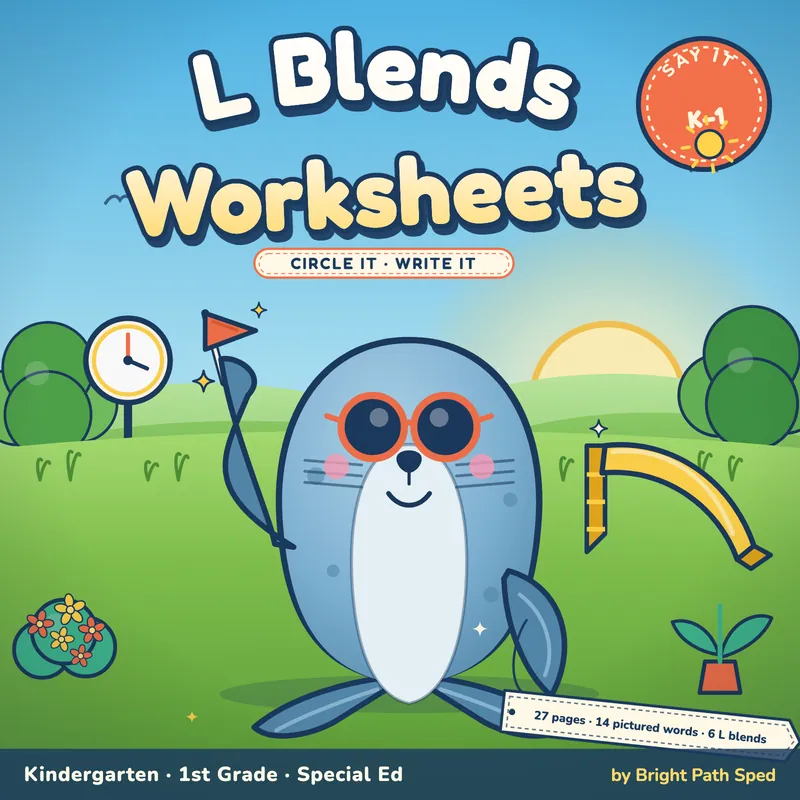 Beginning L Blends Worksheets, image 1 of 4