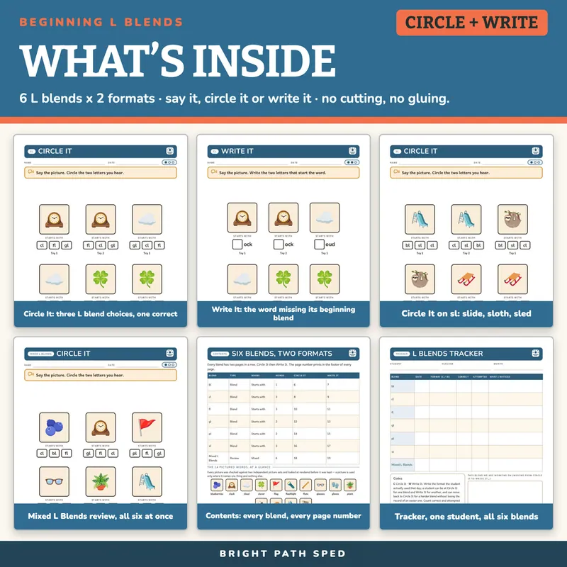 Beginning L Blends Worksheets, image 2 of 4