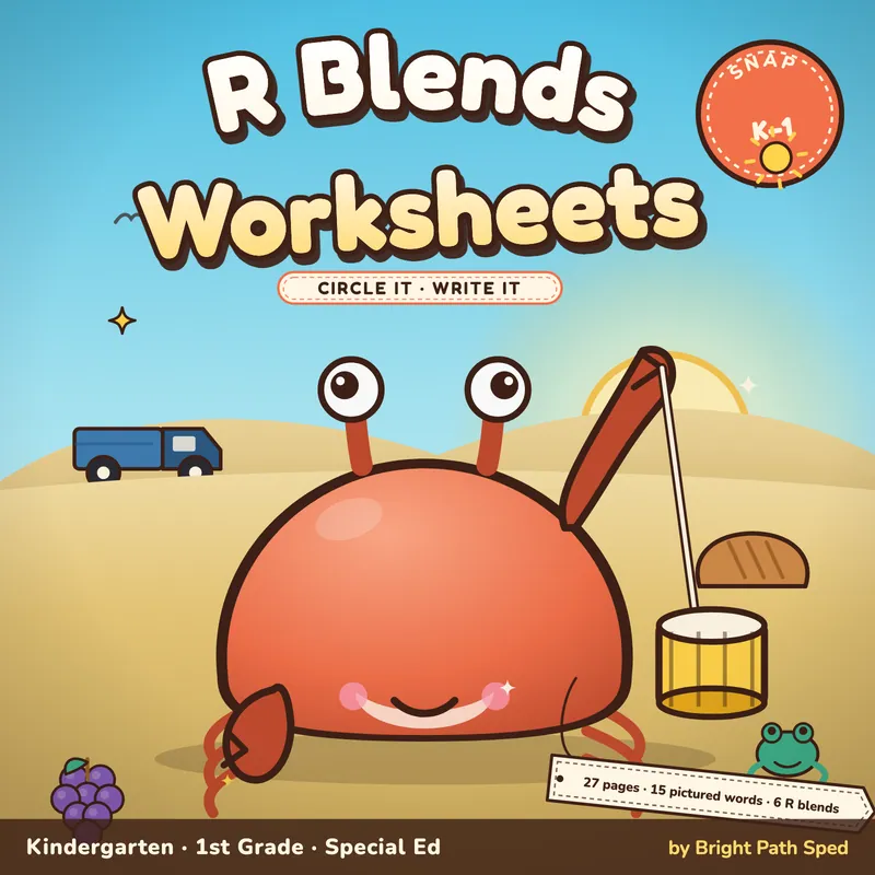 Beginning R Blends Worksheets, image 1 of 4