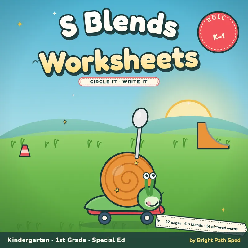 Beginning S Blends Worksheets, image 1 of 4