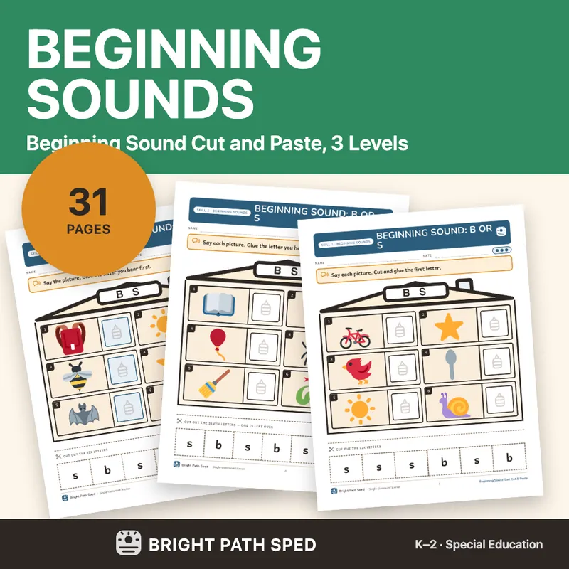 Beginning Sound Sort Cut and Paste 3 Levels, image 1 of 4