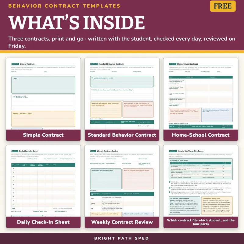 Behavior Contract Templates FREE, image 2 of 4