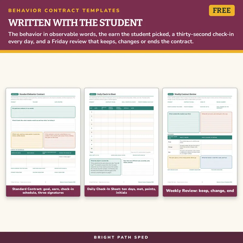 Behavior Contract Templates FREE, image 3 of 4