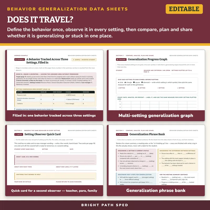 Behavior Generalization Data Sheets Editable, image 3 of 4