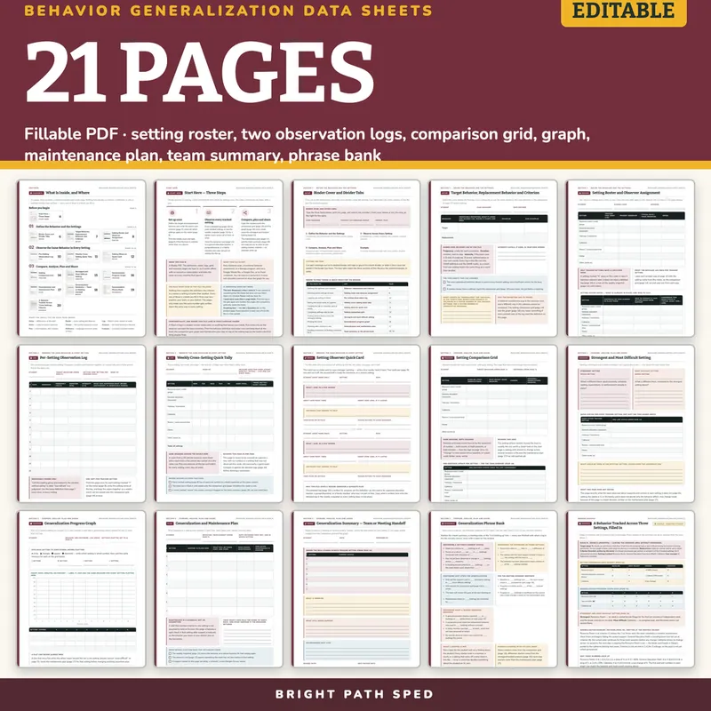 Behavior Generalization Data Sheets Editable, image 4 of 4