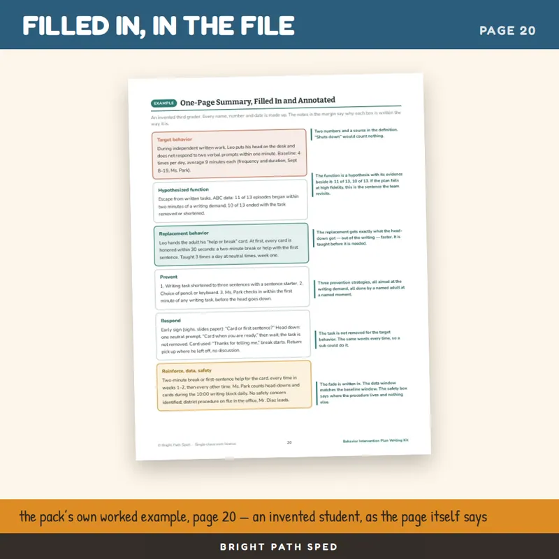 Behavior Intervention Plan Template BIP FBA Replacement Behavior, image 4 of 4