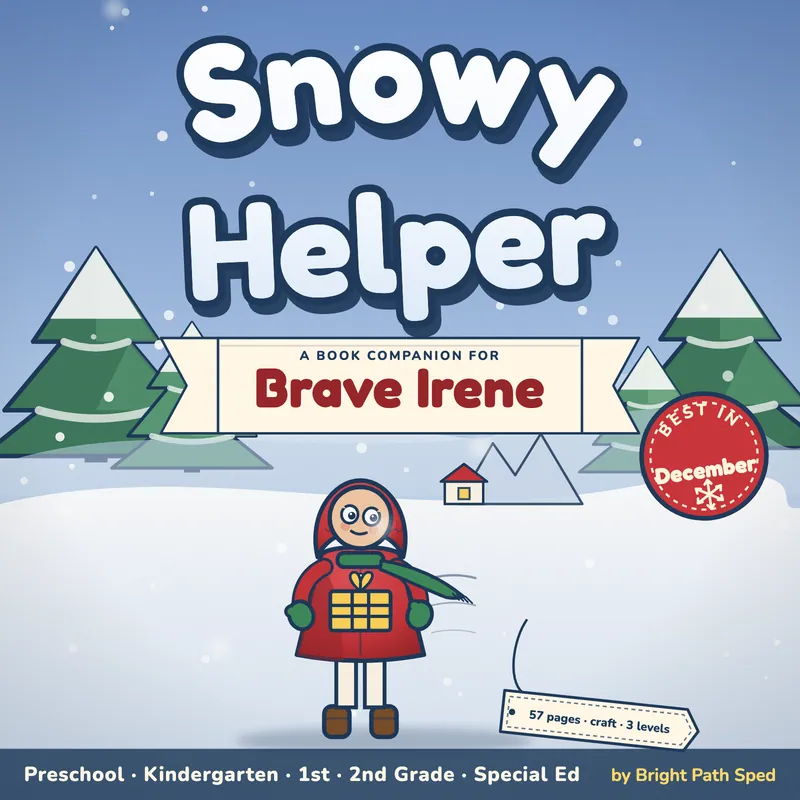 Brave Irene Book Companion December Preschool Kindergarten 1st 2nd Special Ed, image 1 of 4