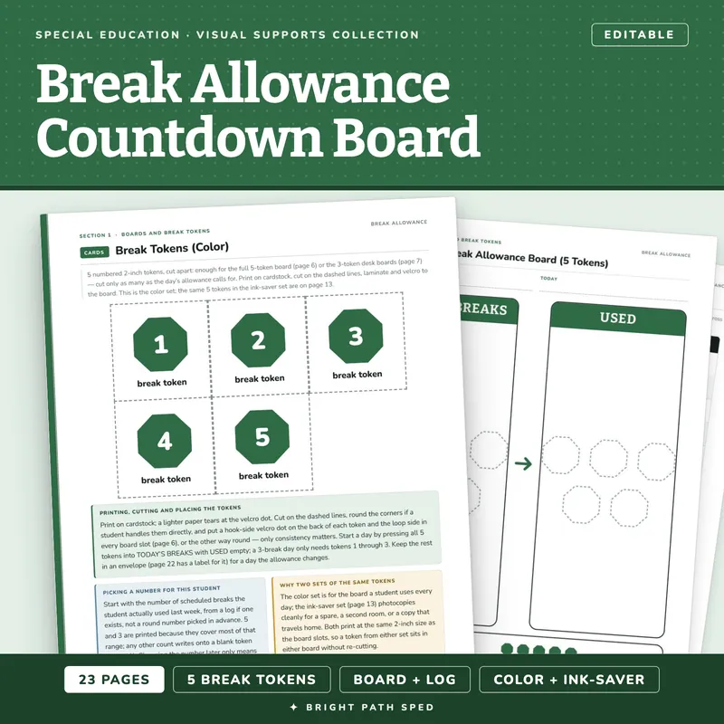 Break Allowance Countdown Board for Special Education, image 1 of 4