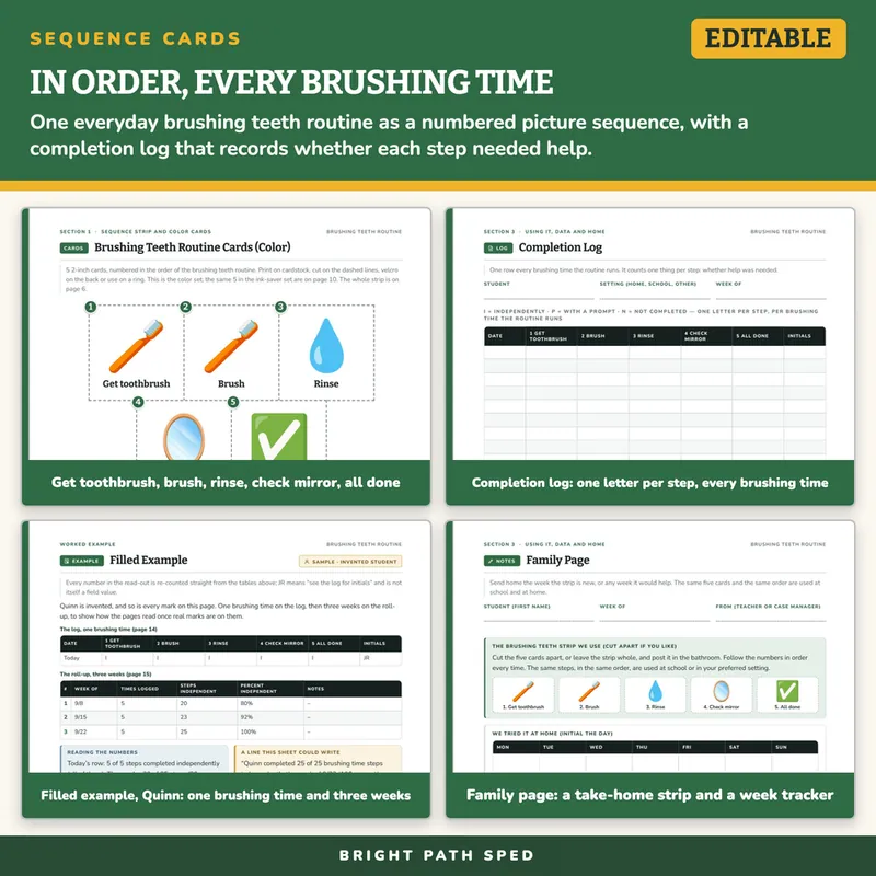 Brushing Teeth Visual Schedule Cards, image 3 of 4