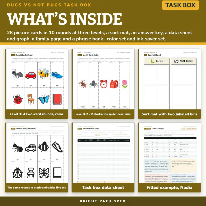 Bugs vs Not Bugs Sort Task Box, image 2 of 4