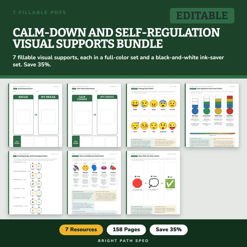 Calm-Down and Self-Regulation Visual Supports Bundle, image 1 of 3
