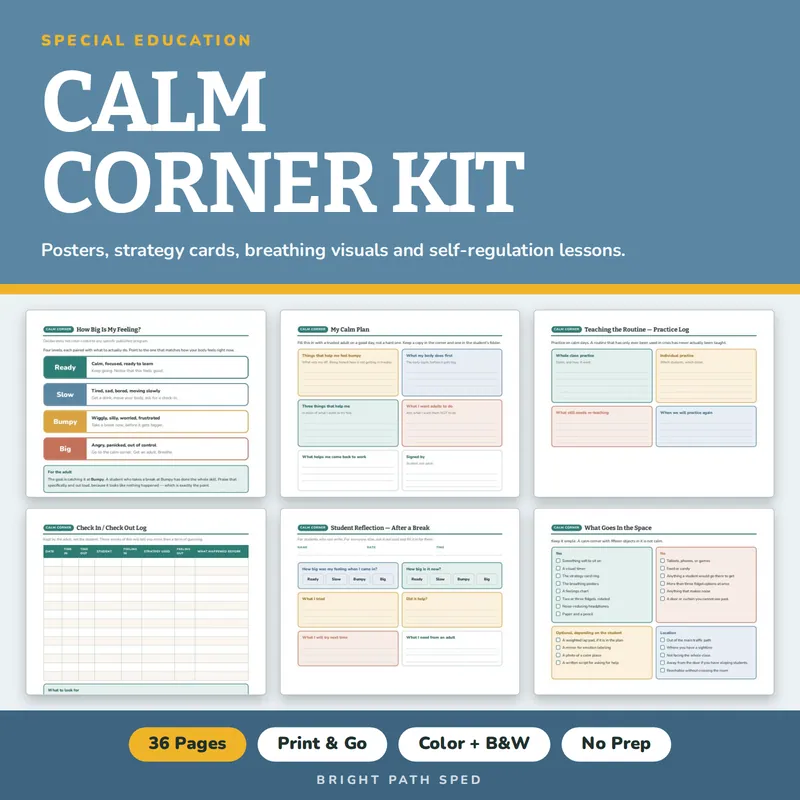 Calm Down Corner Kit and Self Regulation Tools, image 1 of 1