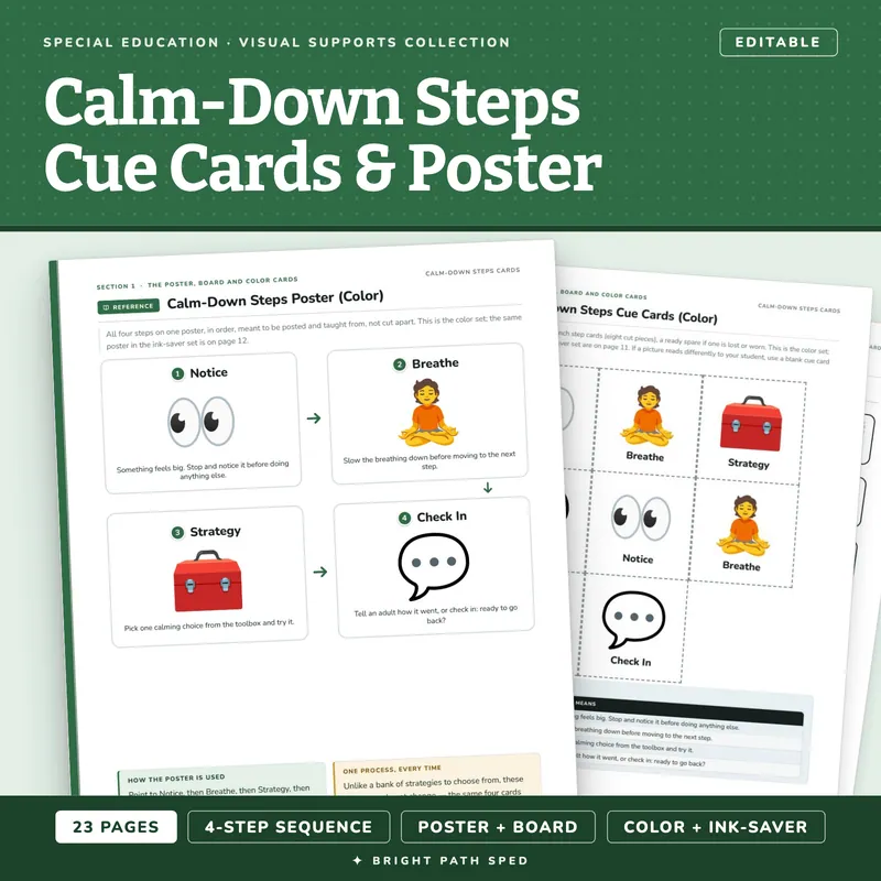 Calm Down Steps Sequence Cue Cards and Poster, image 1 of 4