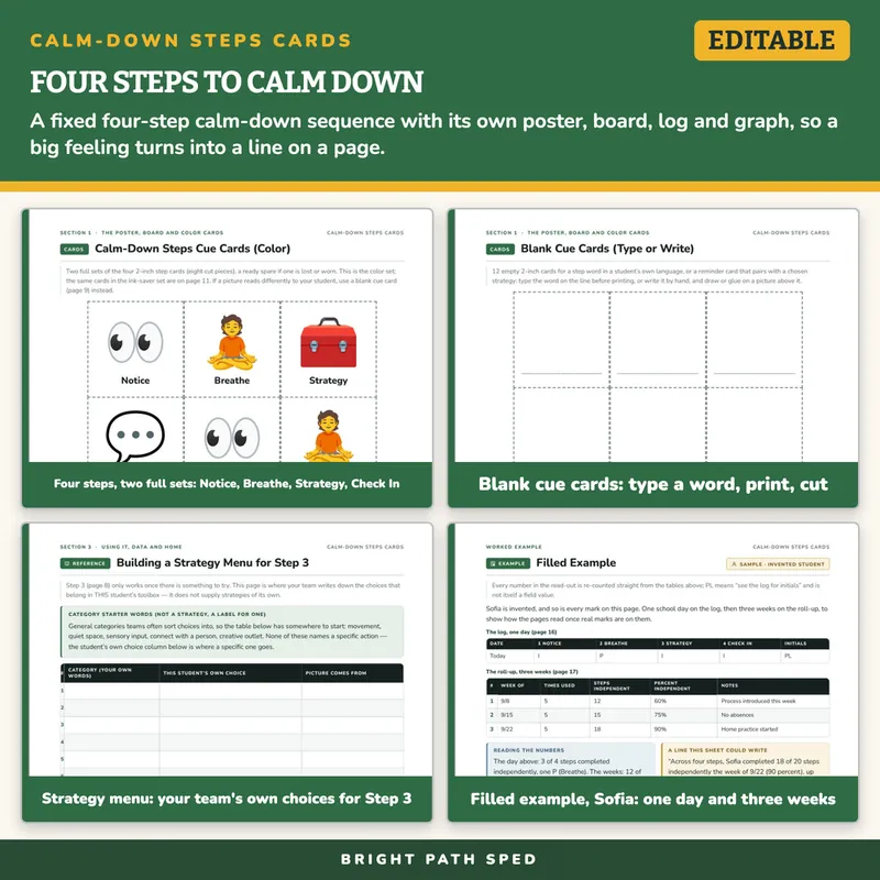 Calm Down Steps Sequence Cue Cards and Poster, image 3 of 4