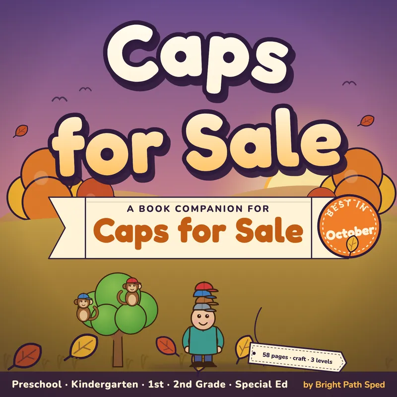 Caps for Sale Book Companion PreK Kindergarten 1st 2nd Grade Special Ed, image 1 of 4