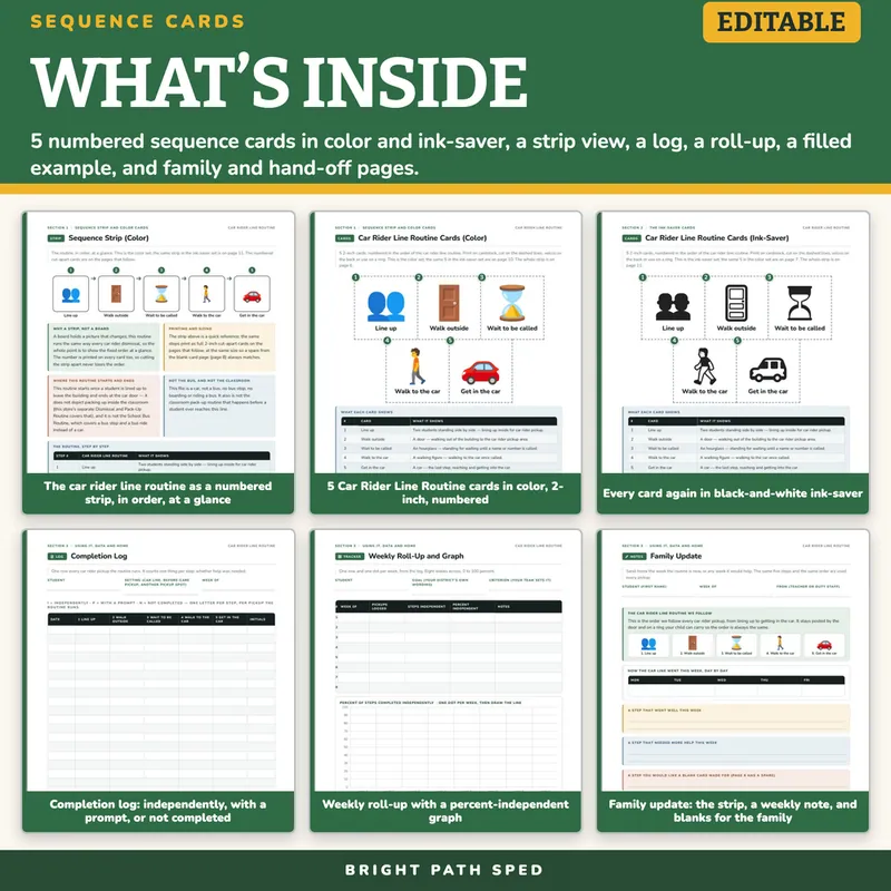 Car Rider Line Dismissal Routine Visual Schedule Cards, image 2 of 4