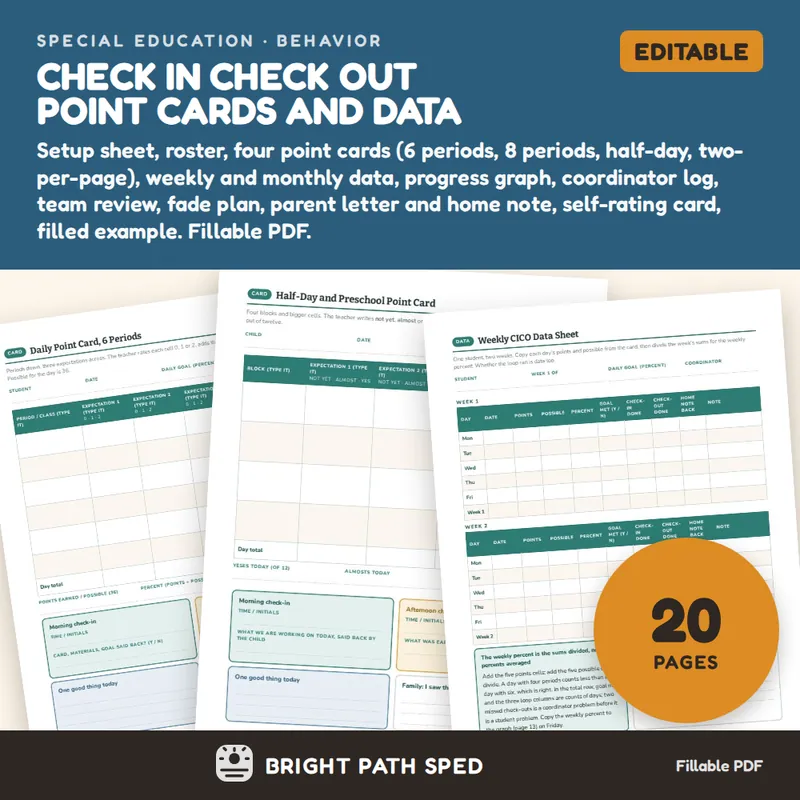 Check In Check Out Point Cards Editable, image 1 of 4