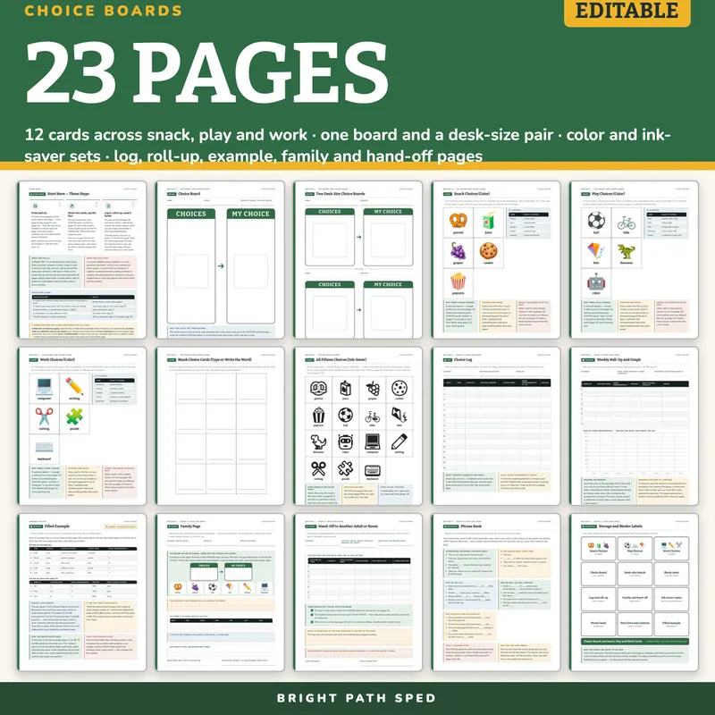 Choice Boards for Special Education, image 4 of 4