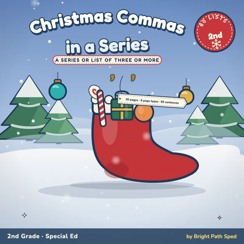 Christmas Commas in a Series Worksheets, image 1 of 4