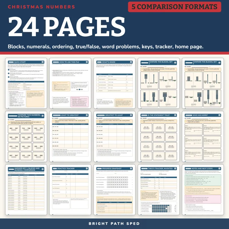 Christmas Comparing 3-Digit Numbers Worksheets, image 4 of 4