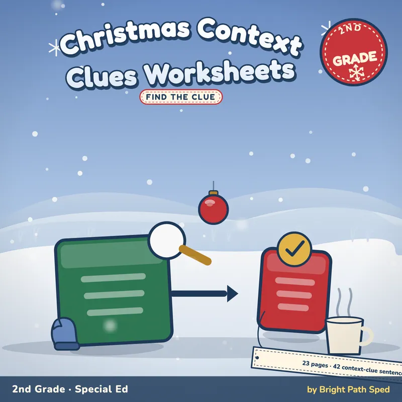 Christmas Context Clues Worksheets, image 1 of 4