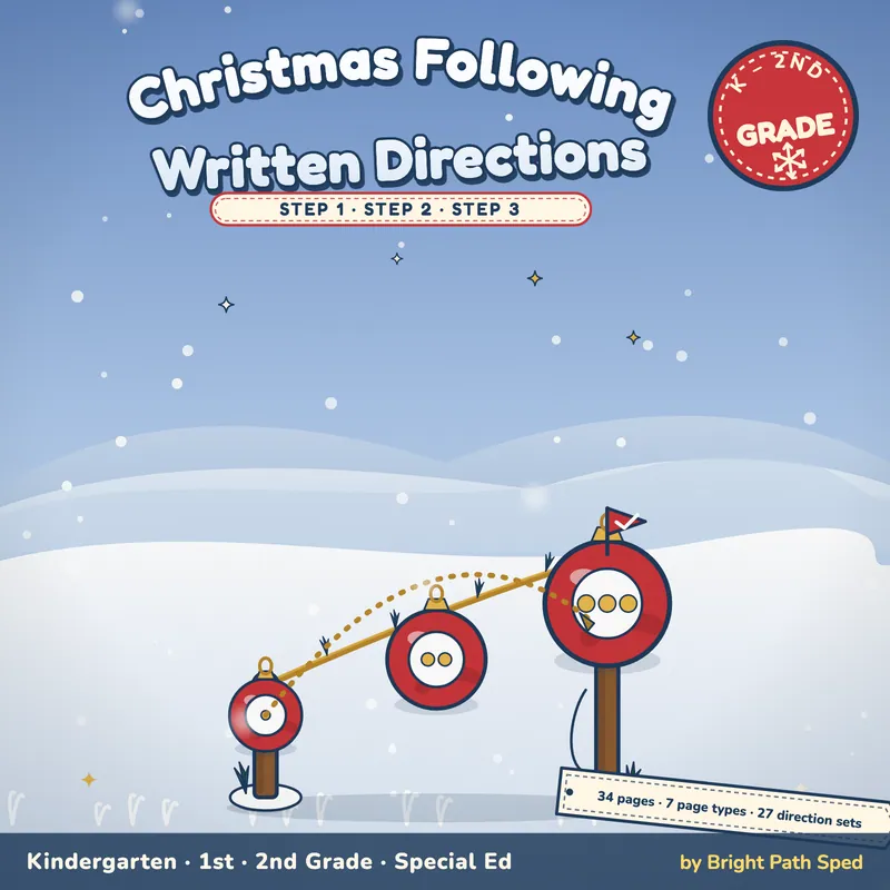 Christmas Following Written Directions Worksheets, image 1 of 4